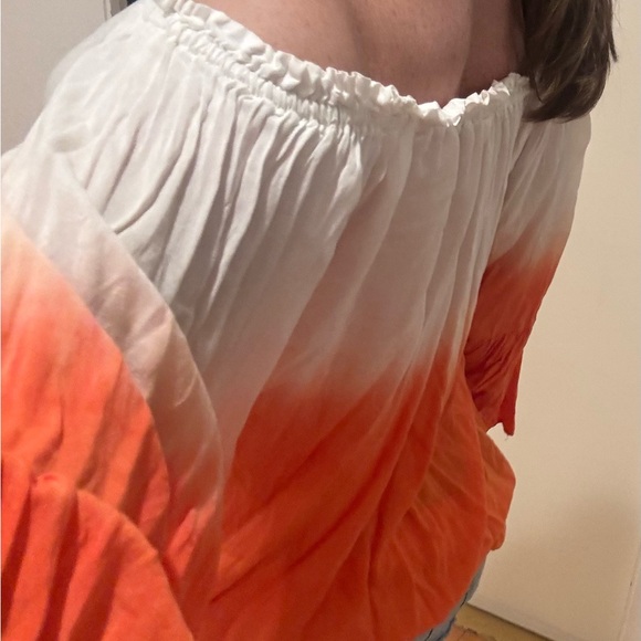 Orange/ White Ombre Off-Shoulder Top - Picture 5 of 5